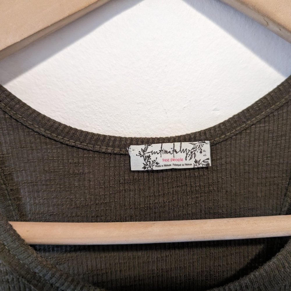 FP Intimately Olive Green Ribbed Tank - Picture 3 of 12